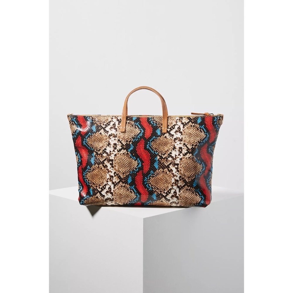 Clare V Multicolor Snakeskin Attaché